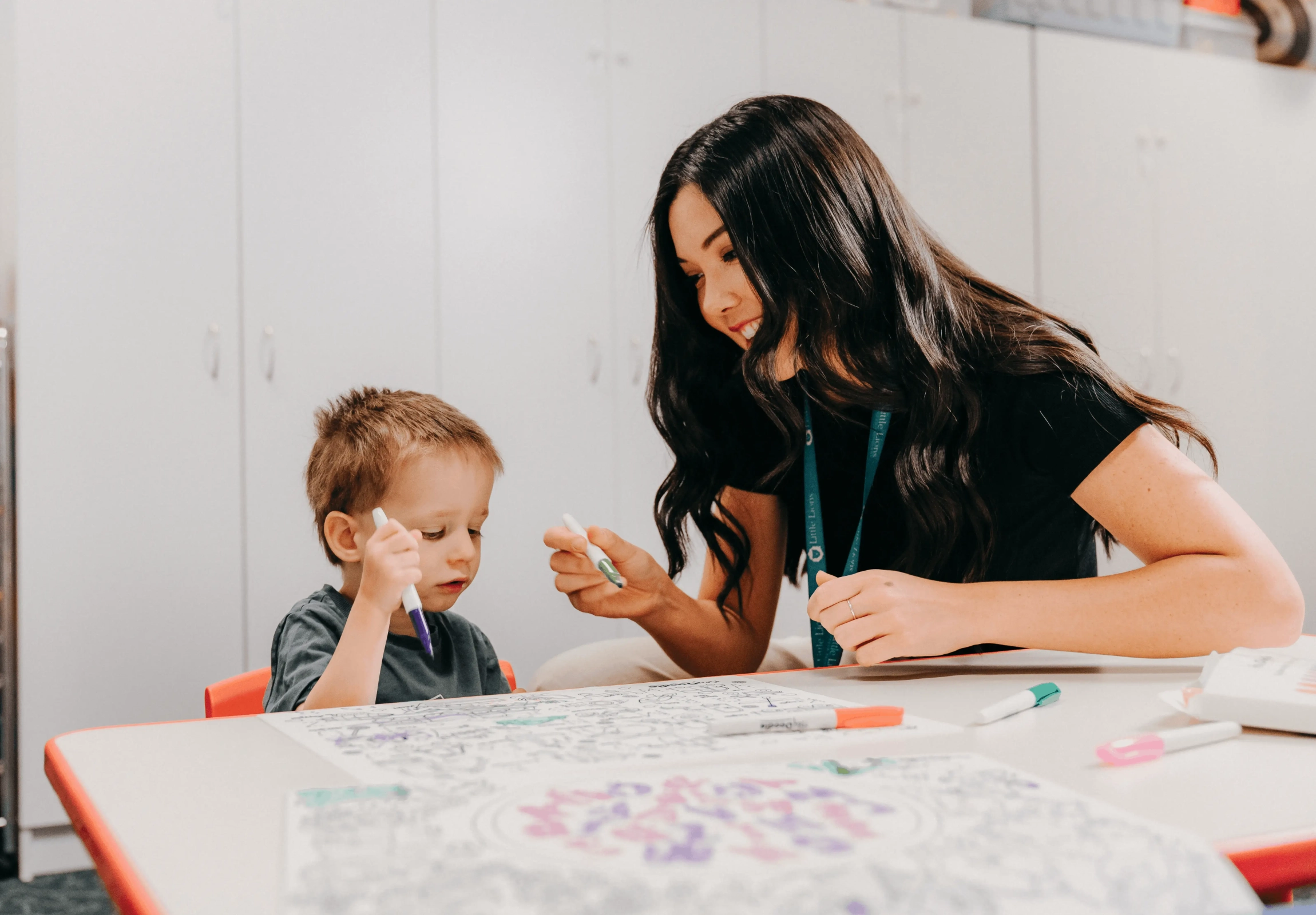 Speech pathology and occupational therapy session with a child at a Stride Early Learning centre in Perth WA