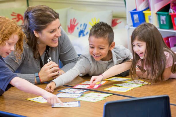 About Us Children engaging in interactive learning activities with a childcare educator at an early learning centre in Perth, showcasing quality childcare centres in Perth.